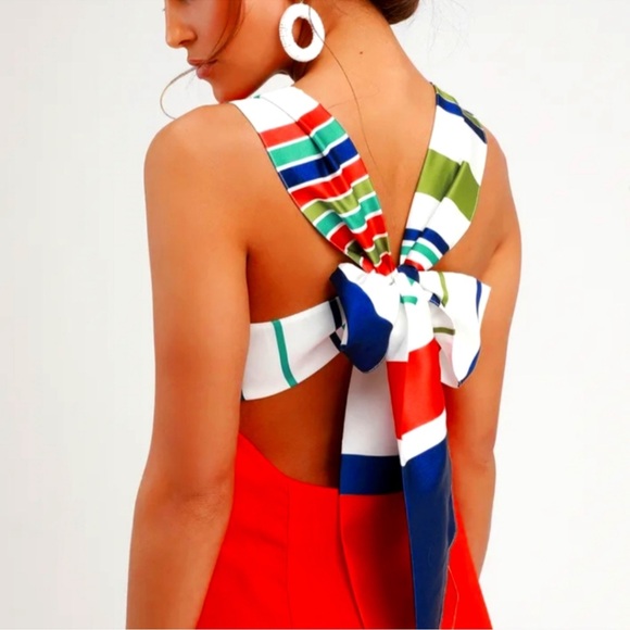 Lulus Orange Bow Tie Dress - Picture 2 of 10